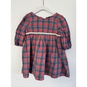 Pippa & Julie Toddler 2T Red and Navy Plaid Dress